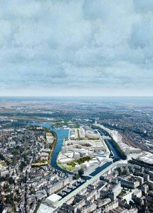 Trois visions pour un grand projet urbain à Caen projet urbain amenagement presqu ile caen auc djamel klouche 215x300 Trois visions pour un grand projet urbain à Caen