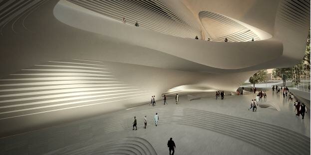 King-Abdullah-zaha-hadid-amman-troglodyte-jordanie King Abdullah zaha hadid amman troglodyte jordanie La maison de la culture et de lart en Jordanie par Zaha Hadid