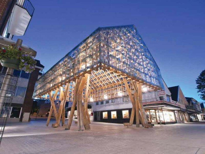 canopée bois concours norvege espace public 700x525 Canopée de bois dite la Lanterne remporte le Norvegian Wood