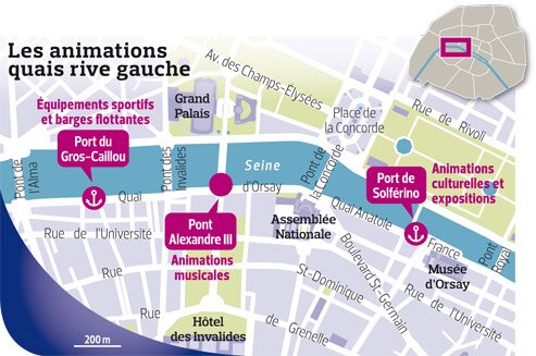 rive seine paris plan Le projet de réaménagement des berges de la Seine est sur les rails : début des travaux en 2012