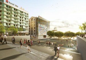place mediterranee docks marseille joliette arenc euromediterranee 300x210 Un projet commercial flambant neuf pour les Docks de la Joliette à Marseille