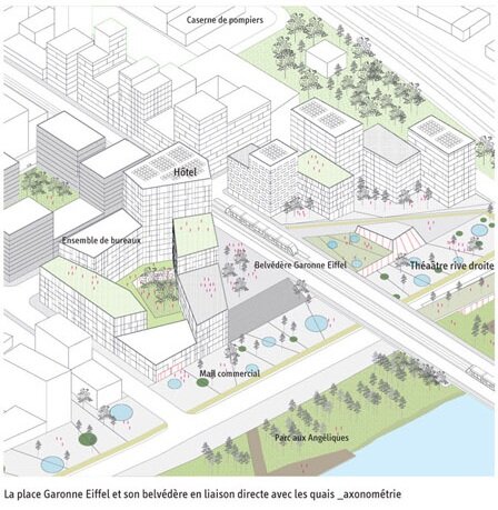 plan masse garonne eiffel bordeaux OIN Euratlantique : le projet Garonne Eiffel par lagence TVK