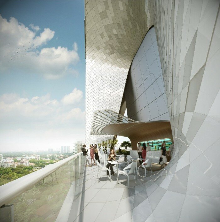 tour scotts singapour 700x707 Projet de ville verticale à Singapour : la Tour Scotts