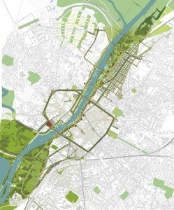 berges maine angers projet grether plan masse 249x300 François Grether remporte le concours pour le réaménagement des berges de la Maine à Angers
