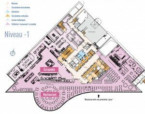 plan tour athena etage restaurant 300x236 Début des travaux de rénovation BBC pour la Tour Athéna à la Défense