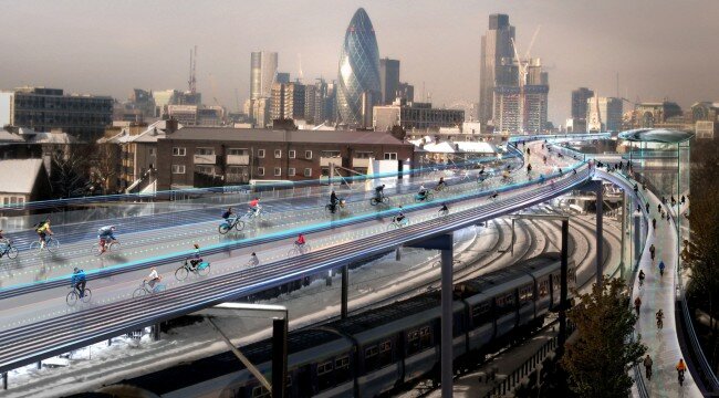skycycle-londres-norman-foster-piste-cyclable