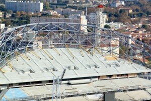 toiture stade velodrome 300x202 Suivez lintégralité du chantier du stade vélodrome à Marseille en direct
