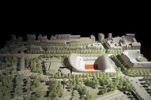 maquette projet roland garros 300x199 Lextension de Roland Garros coûtera beaucoup plus cher que prévu