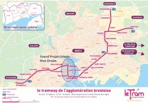 ligne tramway brest 300x211 Un nouvel éco quartier au coeur de la ville de Brest : le Plateau des Capucins