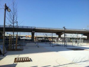 place de la mediterranee chantier 300x225 Une nouvelle place urbaine à Marseille : la Place de la Méditerranée à la Joliette