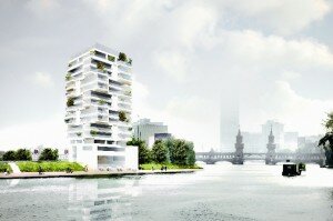 living levels tour berlin spree 300x199 Le Mur de Berlin menacé de démolition par un projet immobilier : la tour Living Levels