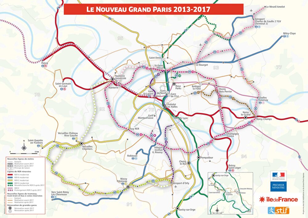 Le réseau de transports du Grand Paris en 20