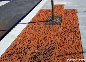 grille arbre acier corten 300x218 Inauguration dune nouvelle entrée de ville apaisée à Marseille Saint Charles