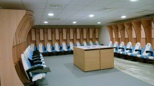 vestiaire provisoire joueur om 300x168 Suivez lintégralité du chantier du stade vélodrome à Marseille en direct
