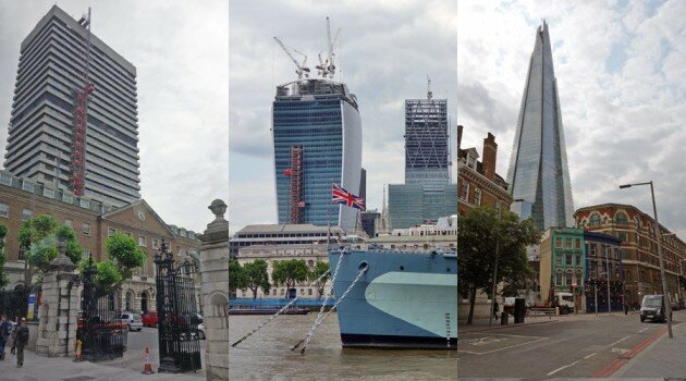 Guy?s Hospital, 20 Fenchurch Street et The Shard, trois tours de la skyline de Londres