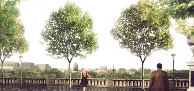 panorama perspective projet laureat reconversion eai montpellier west8 Léquipe WEST 8 lauréate pour la reconversion dun site militaire de 35 ha en écoquartier à Montpellier