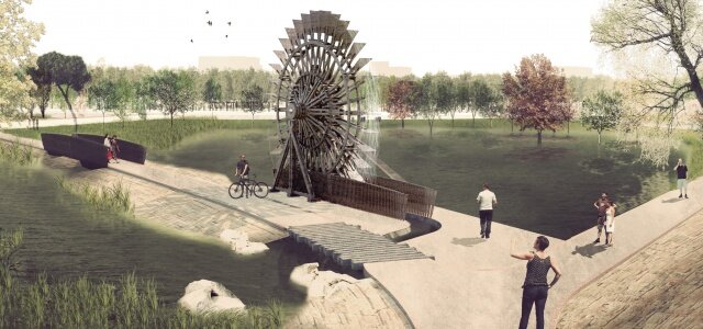 roues drainage crues lantissargues west8 montepellier Léquipe WEST 8 lauréate pour la reconversion dun site militaire de 35 ha en écoquartier à Montpellier