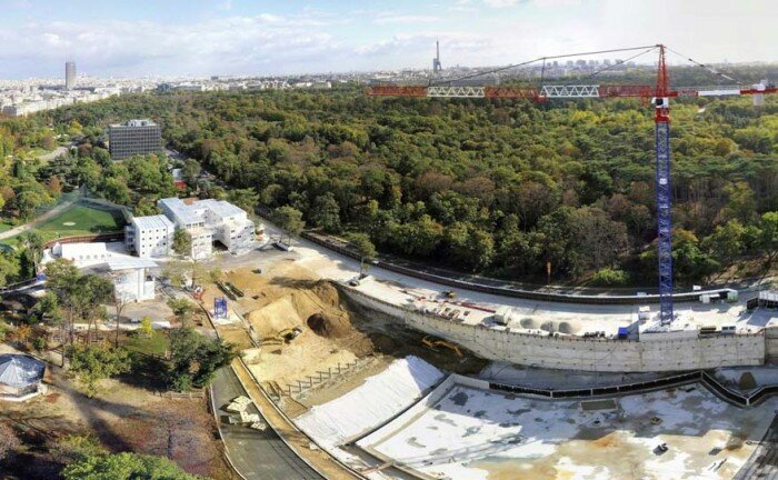 boulogne travaux fondation louis vuitton vinci 700x432 La fondation Louis Vuitton par Franck Gehry 