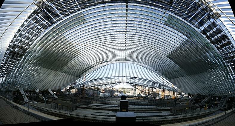 gare liege guillemin voute verre tgv calatrava La gare TGV Liège Guillemins par larchitecte Santiago Calatrava