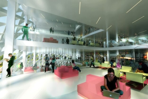 interieur bibliotheque kazakhstan architecte danois big La future Bibliothèque Nationale du Kazakhstan véritable tourbillon architectural