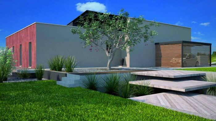 jardin maison 2020 durable habitat 700x394 Maison du futur selon Maison France Confort. Le concept MFC 2020 : maison + voiture = zéro énergie et zéro CO2