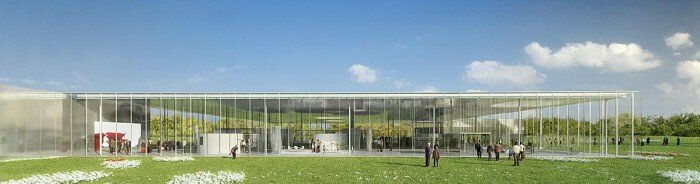 musee-louvre-lens-vue-hall-vitre-jardin-architecte-sanaa-projet