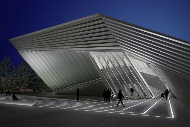 musee zaha hadid art contemporain michigan Zaha Hadid gagne le concours pour le futur musée darts à Michigan state university.