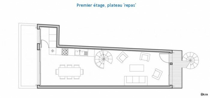 plan masse maison tube suresnes 700x326 Présentation dune maison tube à Suresnes par Ajile