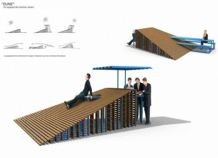 projet dune mobilier urbain defense concours 700x507 La Défense, laboratoire en mobilier urbain