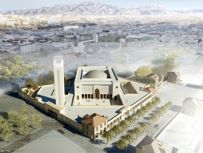 Grande mosquée de Marseille : la construction annulée projet grande mosquee marseille 700x528 Grande mosquée de Marseille : la construction annulée