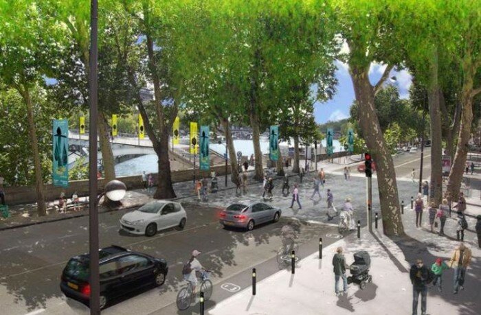 quai berge seine rive droite branly debilly palais tokyo 700x459 Delanoë présente son projet daménagement des quais de Seine