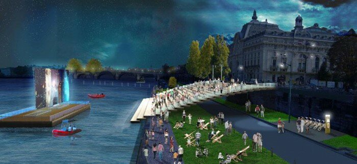 quai rive gauche seine solferino 700x323 Delanoë présente son projet daménagement des quais de Seine