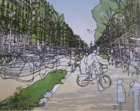 rogers grand paris transformation rues 450x357 Rogers Stirk Harbour Grand Paris : ville durable