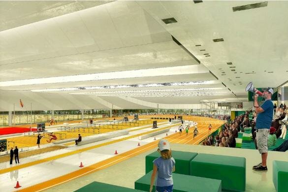 stade couvert piste athlétisme nantes Guervilly Un stade d’athlétisme couvert et écologique à Nantes dès 2012