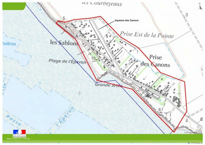 zone noire xynthia les sablons prise des canons 700x495 La liste des zones noires suite à la tempête Xynthia